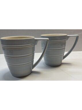 2 Wedgwood Jasper Conran Casual Pattern Blue Coffee Mugs Tea -NEW (Please Read)